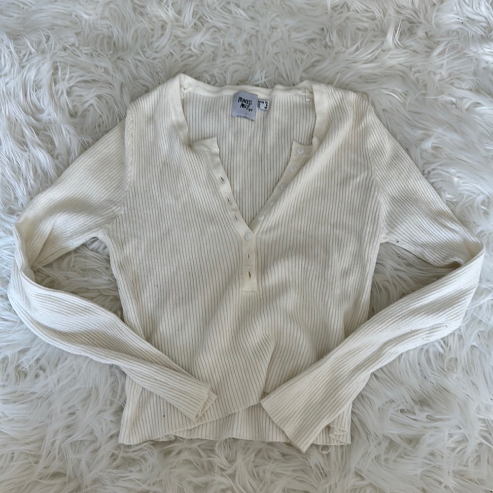 princess polly - ribbed cotton long sleeve